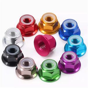 Hợp kim nhôm răng cưa mặt bích khóa Nut Nylon chèn Anodized mặt bích Nut M3 M4 M5 M6 M8 M10 M12 - Product Image 1
