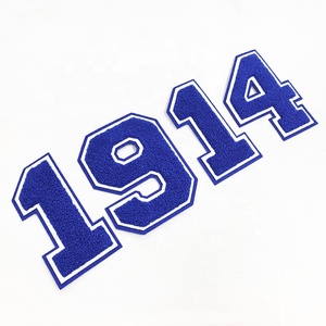 Meilleure vente brodé <span class=keywords><strong>Alphabet</strong></span> grec et Grad année numéro Chenille serviette fer patchs forme de fleur - Product Image 1