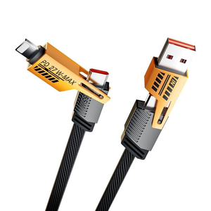 Cable de Carga Rápida OEM de 65W 4 en 1 con Diseño Plano <span class=keywords><strong>y</strong></span> Trenzado de Nailon para Dispositivos Multipropósito, Laptop, Teléfono, Cable de Sincronización de Datos - Product Image 5