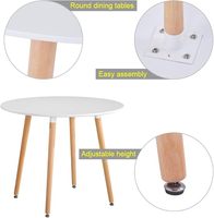 Table de salle à manger moderne de luxe pour 4 personnes, table de salle à manger en bois avec plateau en MDF, tables de salle à manger rondes pour la maison et les restaurants
