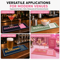Tapis de bar en PVC personnalisé, tapis de protection pour bar, tapis antidérapant anti-déversement avec logo moulé bicolore pour bar à cocktails, bar à bière, bar à pub, comptoir