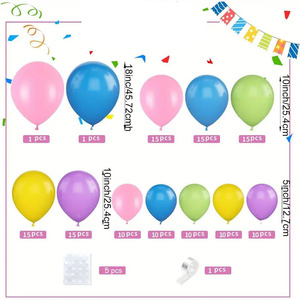 Color cumpleaños decoración <span class=keywords><strong>Fondo</strong></span> globos conjunto verde púrpura azul amarillo Arco Iris globos guirnalda conjunto para Baby Shower - Product Image 4