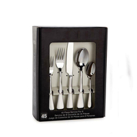 Ensemble de couverts 45 pièces vaisselle de table couverts en acier inoxydable rustique SS pour hôtel