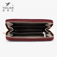 Dompet Kulit Wanita Motif Buaya dengan Ritsleting, Lapisan PU, Portabel, Grosir Lintas Negara