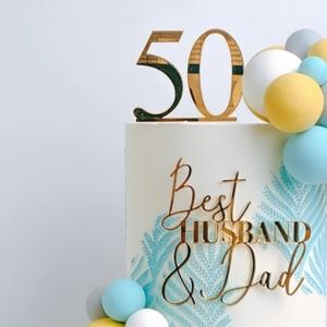 Nuevo estilo acrílico "Best Husband & Dad" Cake Topper Cake Decoración <span class=keywords><strong>PARA</strong></span> EL Día del Padre - Product Image 3