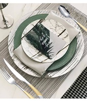 6 couteaux à dîner de luxe en acier inoxydable doré avec design taillé en diamant pour la mise en place de la table de mariage ou de restaurant