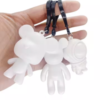 Fournitures d'art DIY Coloriage 6.5cm/7cm /8cm Porte-clés ours pour enfants Résine Matériel Graffiti Fluide Jouet Porte-clés