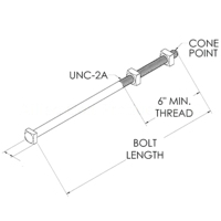 Vis hexagonale en acier au carbone galvanisé à chaud M12 x 60 mm, norme DIN, tête carrée, classe 4, pour machines CNC