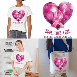 Sensibilisation au cancer du sein conception de transfert sensibilisation au cancer du sein fer sur décalcomanies pour t-shirts vêtements oreiller vêtements sac à dos - Product Image 2