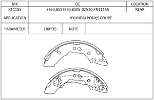 Plaquettes de frein SDCX K11155 S663 BS1695 BS1739 K11162 FN11155 FN11162 58305-24A20 58305-22A01 pour HYUNDAI Santro Pony <span class=keywords><strong>Accent</strong></span> - Product Image 2