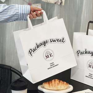 Bolsas de Papel para Envasado de Alimentos Personalizadas, Bolsas de Papel para Compras con Asas para Comida Rápida, Pan, Galletas, Pasteles y Postres - Product Image 6