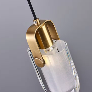 Zeal Lighting Tendering Minimalist <b>Small</b> Bedroom Bedside Pendant <b>Light</b> Gold Crystal Pendant <b>Light</b> - Product Image 2
