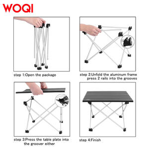 Mesa de camping Woqi de 22.5 x 15.7 pulgadas, plegable, compacta, de aluminio, para exteriores, con bolsa de transporte, para playa y picnic. - Product Image 3