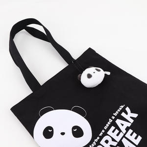 Sac fourre-tout en toile écologique Paorang, couleur unie, ouvert, noir, tendance, réutilisable, pour le shopping quotidien, léger et durable pour femmes - Product Image 1