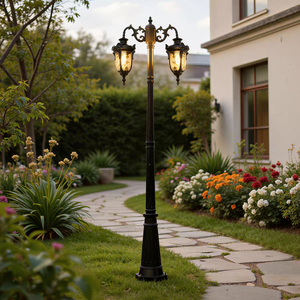 Lampadaire LED double tête de style antique européen, étanche, en aluminium, pour jardin, couloir et éclairage paysager commercial - Product Image 6