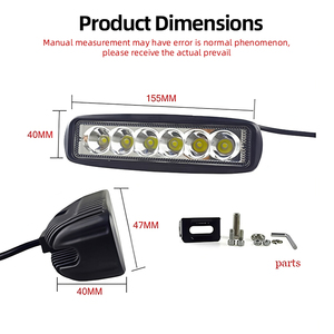 ไฟส่องสว่างสำหรับงานอเนกประสงค์ 18W 6 LED - 12V/24V กันน้ำ สำหรับขับขี่ออฟโรด เหมาะสำหรับมอเตอร์ไซค์ รถบรรทุก รถ SUV รถ ATV มาตรฐาน IP67 - Product Image 2