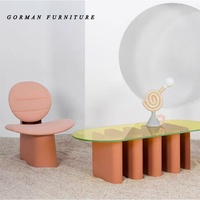 GORMAN FURNITURE Moderner Luxus-Freizeitstuhl Leder Edelstahl Relaxsessel Schminkstuhl für Wohnzimmer Schlafzimmer