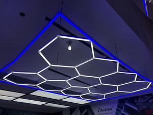 Led cảm ứng Modular Bảng điều chỉnh <span class=keywords><strong>RGB</strong></span> hình lục giác tường ánh sáng cho trang trí nội thất hệ thống - Product Image 4