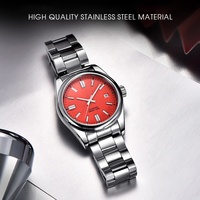 Montre automatique de luxe pour homme en acier inoxydable, étanche à 100 m, cadran couleur avec affichage de la date, montres mécaniques, largeur du bracelet 22 mm