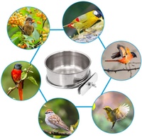Gamelles pour oiseaux avec support à pince, gamelle suspendue en acier inoxydable pour aliments et eau pour perroquets, mangeoire pour cage à oiseaux, coupelle pour perruches