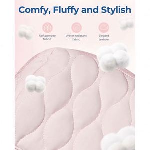 Custom Logo Winter Down Cotton Soft Light Weight Puffer Puffy Fluffy Quilted Fabric Makeup Cosmetic <b>Bag</b> Travel Make up Pouch - Product Image 3