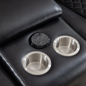 Convertible Leather Recliner Couch Set Power Reclining Home Theater Furniture with Metal <b>Frame</b> for Living Room or Hotel Use - Product Image 3