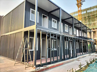 Bureau modulaire à deux étages en conteneur, maison préfabriquée ignifuge en conteneur pour chantier de construction, utilisation comme salle de bain, livraison rapide