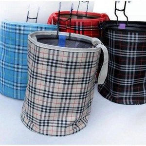 Cesta para bicicleta, accesorio de almacenamiento para bicicleta con soporte para manillar plegable a cuadros multicolor - Product Image 2