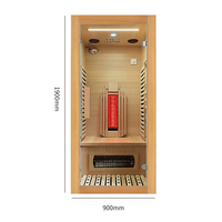 Poêle de sauna infrarouge lointain électrique moderne en bois massif de pruche pour 1 personne, design écologique pour appartement