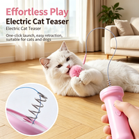 Lanceur de jouets interactifs pour chat en plastique à rétraction automatique, version améliorée, pour un jeu paresseux, pour chats domestiques, articles pour animaux de compagnie