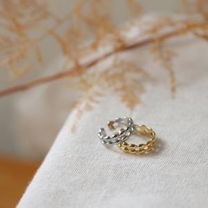 Simple <b>Millet</b> Grain Glossy Delicate Smooth Ring Made of Stainless Steel Casting 18K Gold-plated Women's Open Ring - Product Image 2