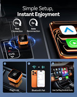 Adaptador Inalámbrico CarPlay y Android Auto, Conexión Rápida y Estable, Mini, Delgado, USB, para Mercedes Benz, Audi, Toyota, etc.