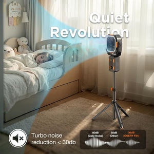 20000mAH Rechargeable Battery Four-Speed <b>Remote</b> <b>Control</b> Portable & Stand Adjustment LED Light Air Cooling Bracket Fan - Product Image 4