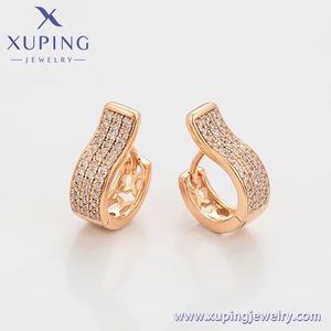 X000021080 XUPING fabbricazione all'ingrosso gioielli 18K placcato oro Huggie orecchini di cristallo alla moda Y2K orecchini festa - Product Image 4