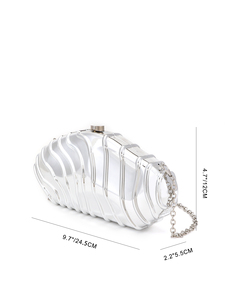 Bolso de Mano Cuadrado Plateado de Diseño Original de Alta Gama, Marca Bell, para Mujer, Elegante, Acrílico, Impermeable, Tipo Bandolera 5A - Product Image 3