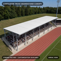 Structure de toit en membrane tendue pour tribune de stade, avec poutre cantilever arrière en PVDF, sur mesure