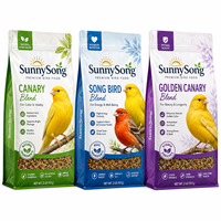Sacs d'emballage personnalisés pour aliments pour canaris, trois couleurs, sachets de graines de qualité supérieure avec motif réaliste d'oiseau, fond blanc