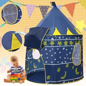 High Quality Indoor Outdoor Playhouse Castle Blue Pop up Teepee Kids Play Tent Sports Toy Polyester Easy Foldable - Product Image 4