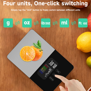 เครื่องชั่งอาหารอัจฉริยะ 5 กก. 1 กรัม หน้าจอ LCD สีสันสดใส กระจกนิรภัย <span class=keywords><strong>AV</strong></span> ความแม่นยำสูง พร้อมแอปพลิเคชันควบคุม สำหรับชั่งน้ำหนักอาหารและวัดค่าทางโภชนาการ - Product Image 2