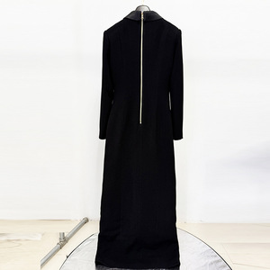 <span class=keywords><strong>Abito</strong></span> Blazer Lungo da Donna Elegante, Vestibilità Slim, in Poliestere/Cotone, <span class=keywords><strong>Nero</strong></span>, con <span class=keywords><strong>Doppio</strong></span> <span class=keywords><strong>Petto</strong></span> e Cerniera Posteriore, Modello A-Line, Ideale per Feste - Vendita all'Ingrosso, Articolo di Grande Successo - Product Image 2