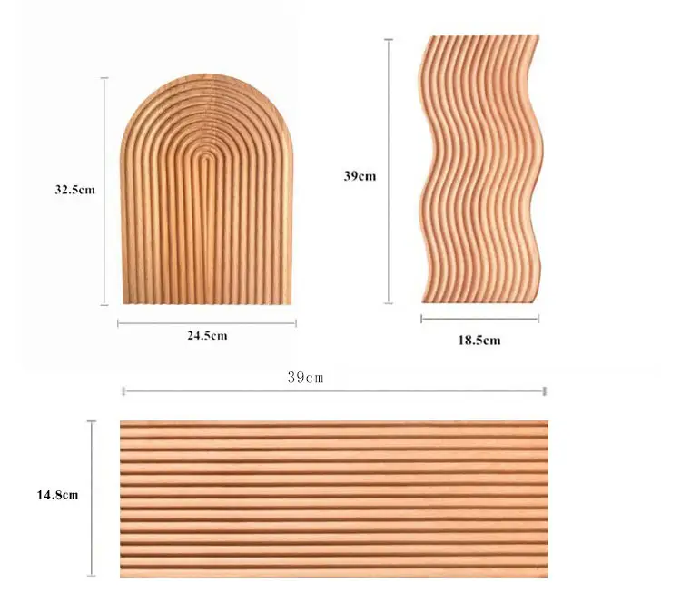 Plateau de planche à vagues personnalisé en forme de logo imprimé, planche à découper d'ondulation, plateau rond en bois de teck naturel