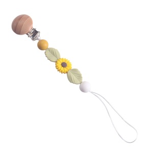 Sucette de bébé en silicone anti-goutte de fruits de dessin animé avec jouet en chaîne de <span class=keywords><strong>marguerite</strong></span> chaîne de sucette de gomme pratique et mignonne - Product Image 3