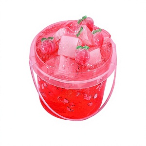 Kit de slime cristallin pré-fait rose pêche, effet gelée, scintillant et croquant, avec 6 additifs, unisexe, pour les 2-4 ans, conditionnement en pot, jeu sensoriel anti-stress - Product Image 4
