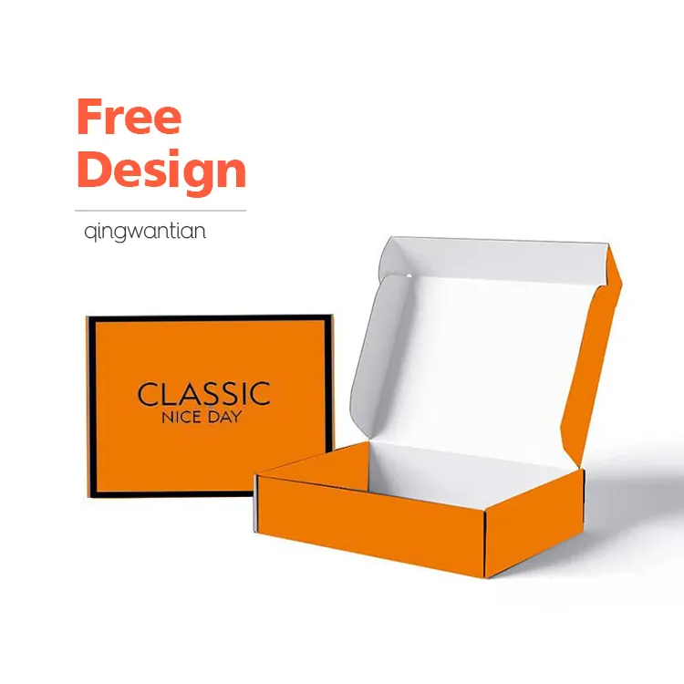 Atacado logotipo embalagem de papel caixa de papelão enrolado roupas caixa de papelão personalizada design de luxo reciclável caixas mailer