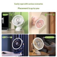 Clip-Ventilator, tragbar, stumm, Mini-Bürstenloser Motor, 3 Geschwindigkeiten, USB-Aufladung, lange Akkulaufzeit, Büro, Schlafsaal, 360-Grad-Drehung