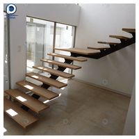 Escalier intérieur moderne préfabriqué Prima Factory, à poutre simple, de luxe, en métal, escalier droit à poutre simple personnalisé