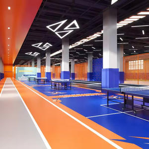 พื้นไวนิล PVC หนา 4.5 มม. คุณภาพระดับมืออาชีพ ป้องกันแรงกระแทก ไม่ทิ้งรอย สำหรับปูพื้นสนามกีฬาในโรงฝึกซ้อมเทเบิลเทนนิส - Product Image 1