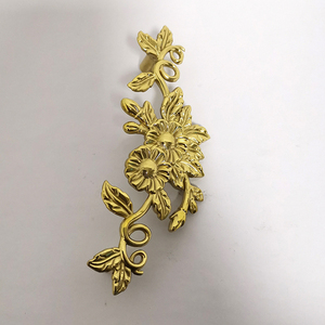 Luxury Solid Brass Metal Beautiful Flower Decoration Kitchen Cabinet Handle <strong>Knobs</strong> Furniture <strong>Door</strong> Pulls - Product Image 5