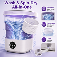 Nouvelle arrivée, lave-linge et sèche-linge portables électriques personnalisés de 12 L, petite machine à laver pliable pour la lessive