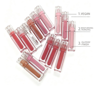 Gloss à lèvres végétalien transparent en tube, couleur légère et transparente, effet brillant, infusé au beurre de karité, maquillage hydratant pour les lèvres, OEM ODM